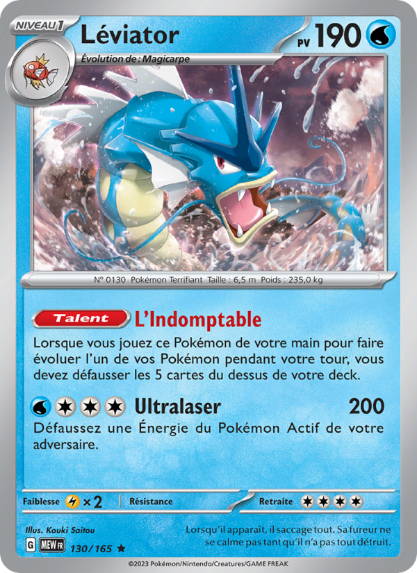Léviator 130 — 151 (French Pokémon TCG card)