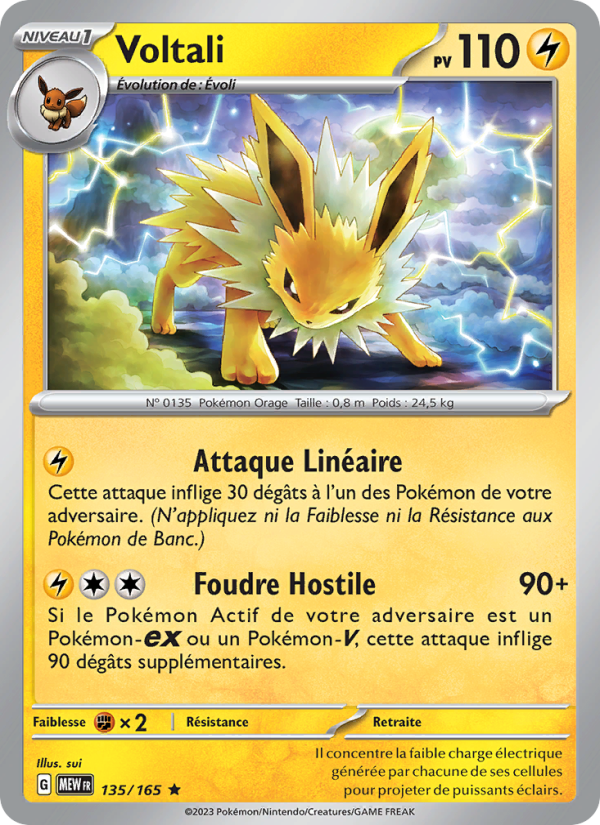 Voltali 135 — 151 (French Pokémon TCG card)