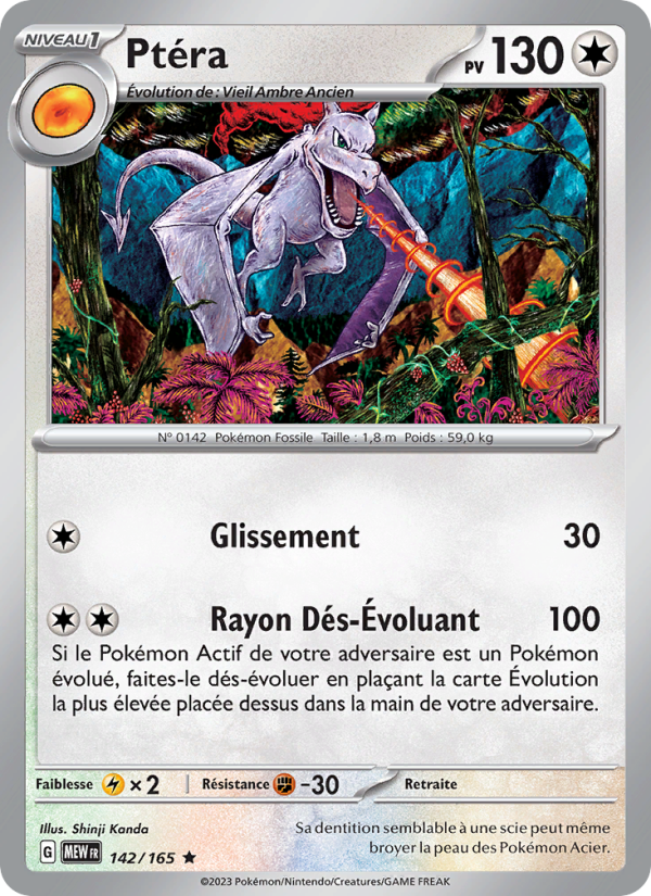 Ptéra 142 — 151 (French Pokémon TCG card)