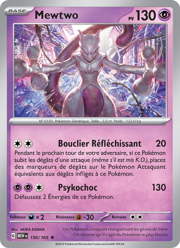 Mewtwo 150 — 151 (French Pokémon TCG card)