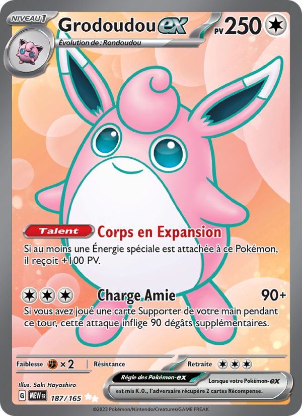 Grodoudou-ex 187 — 151 (French Pokémon TCG card)