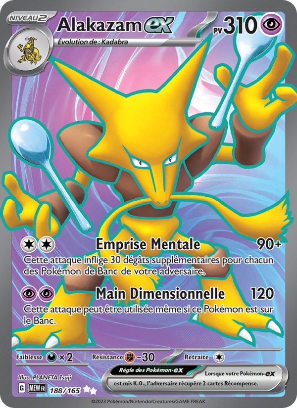 Alakazam-ex 188 — 151 (French Pokémon TCG card)