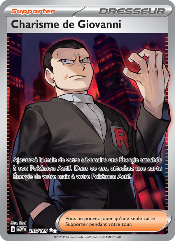 Charisme de Giovanni 197 — 151 (French Pokémon TCG card)