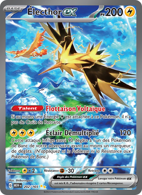 Électhor-ex 202 — 151 (French Pokémon TCG card)