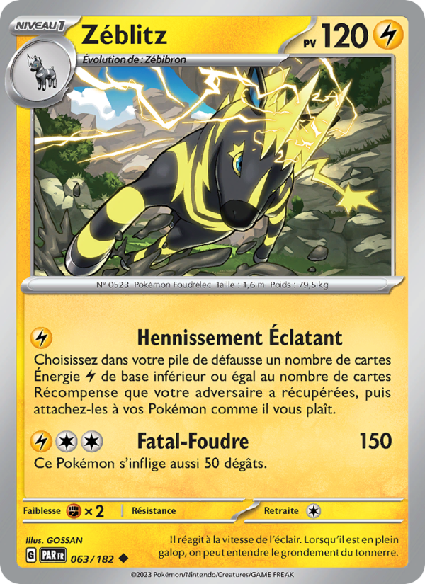 Zéblitz 063 — Paradox Rift (French Pokémon TCG card)
