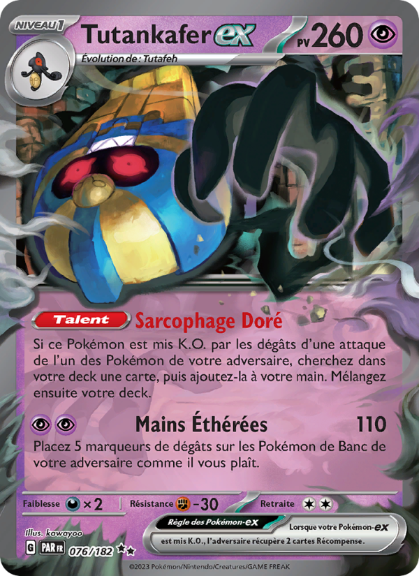 Tutankafer-ex 076 — Paradox Rift (French Pokémon TCG card)