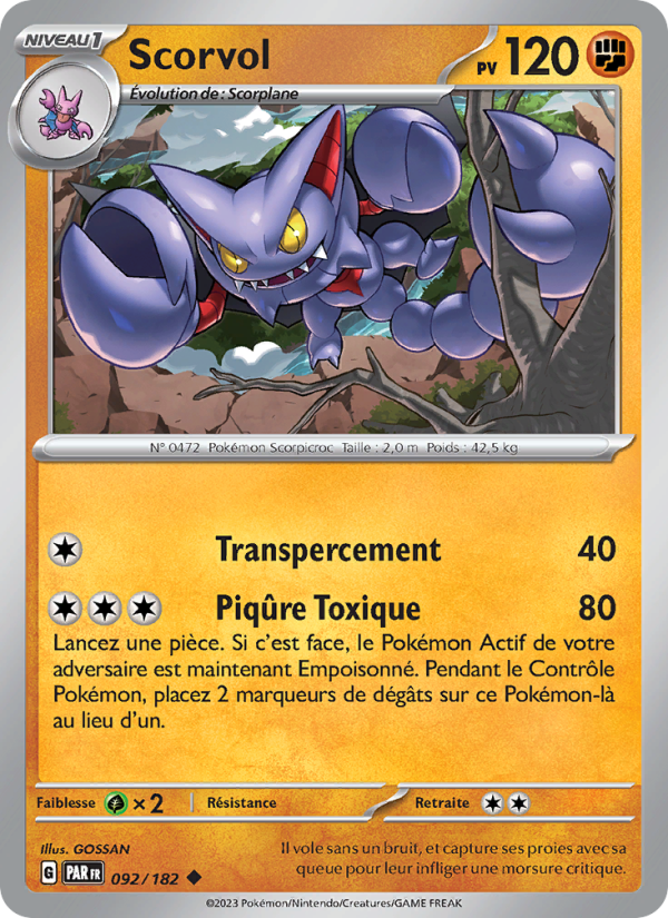 Scorvol 092 — Paradox Rift (French Pokémon TCG card)