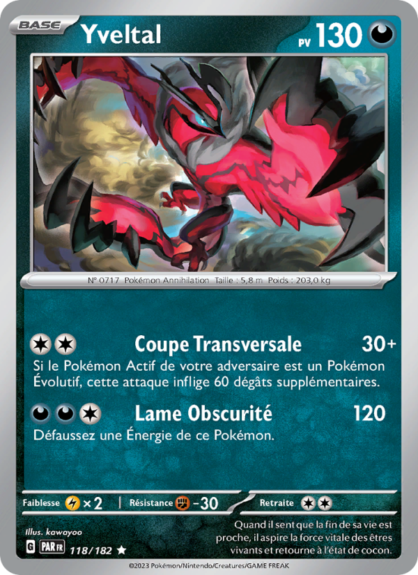 Yveltal 118 — Paradox Rift (French Pokémon TCG card)