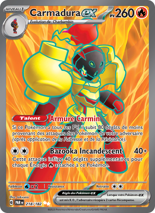 Carmadura-ex 218 — Paradox Rift (French Pokémon TCG card)