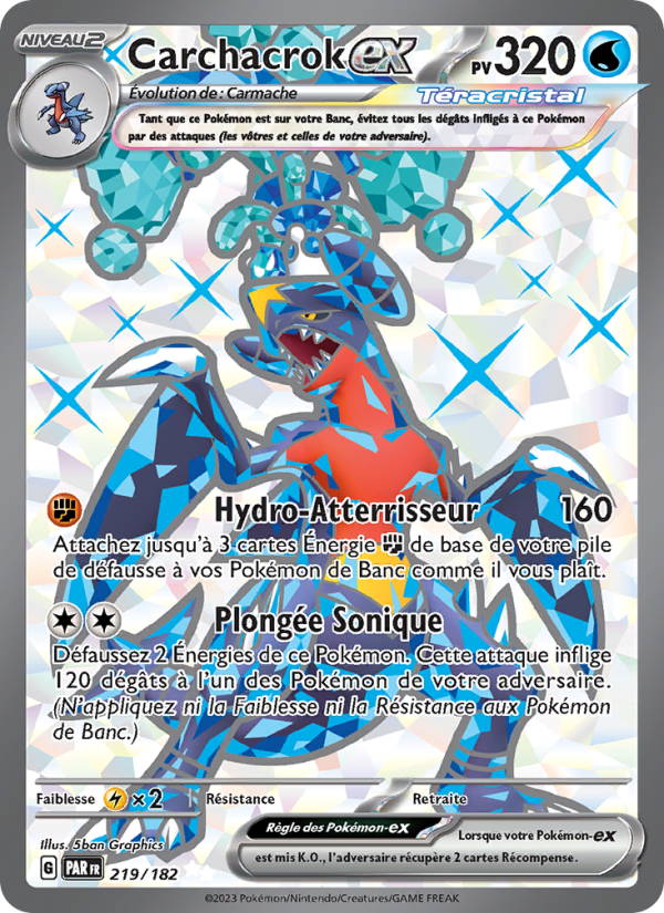 Carchacrok-ex 219 — Paradox Rift (French Pokémon TCG card)