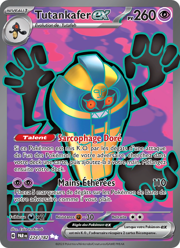 Tutankafer-ex 224 — Paradox Rift (French Pokémon TCG card)