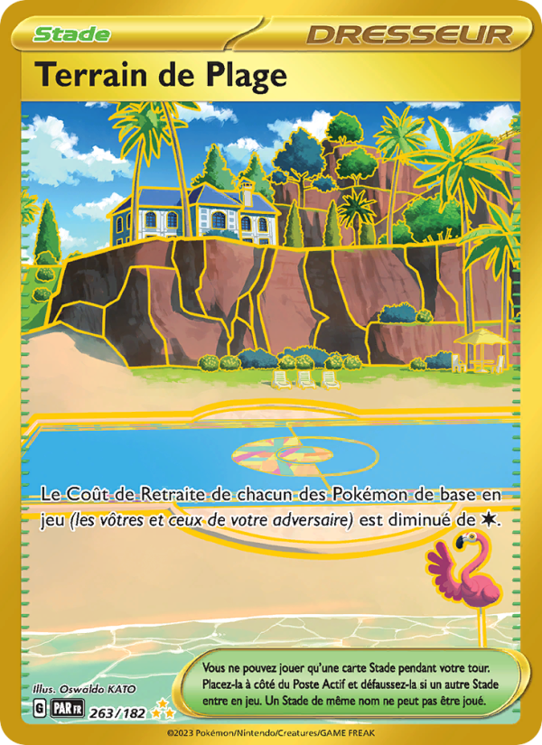 Terrain de Plage 263 — Paradox Rift (French Pokémon TCG card)