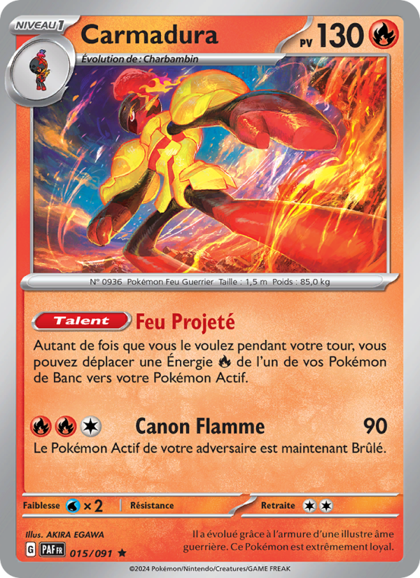 Carmadura 015 — Paldeas Schicksale (French Pokémon TCG card)