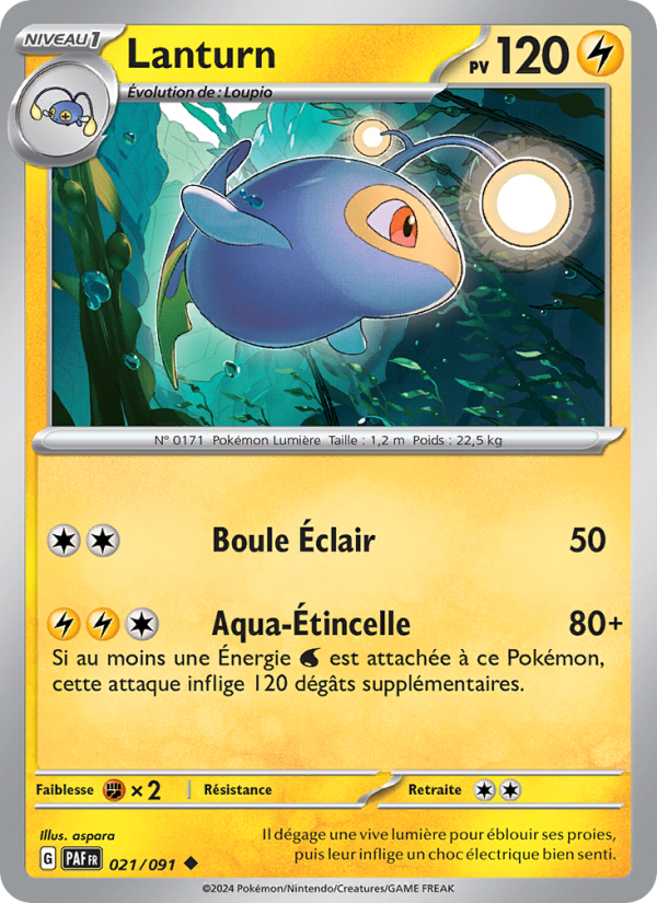 Lanturn 021 — Paldeas Schicksale (French Pokémon TCG card)