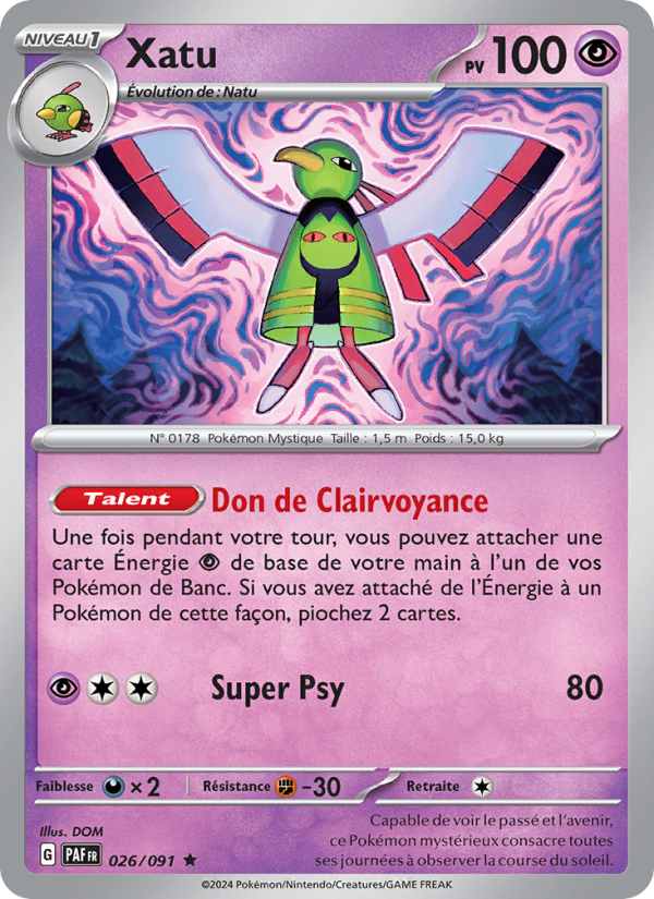 Xatu 026 — Paldeas Schicksale (French Pokémon TCG card)