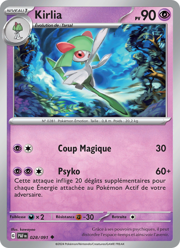 Kirlia 028 — Paldeas Schicksale (French Pokémon TCG card)
