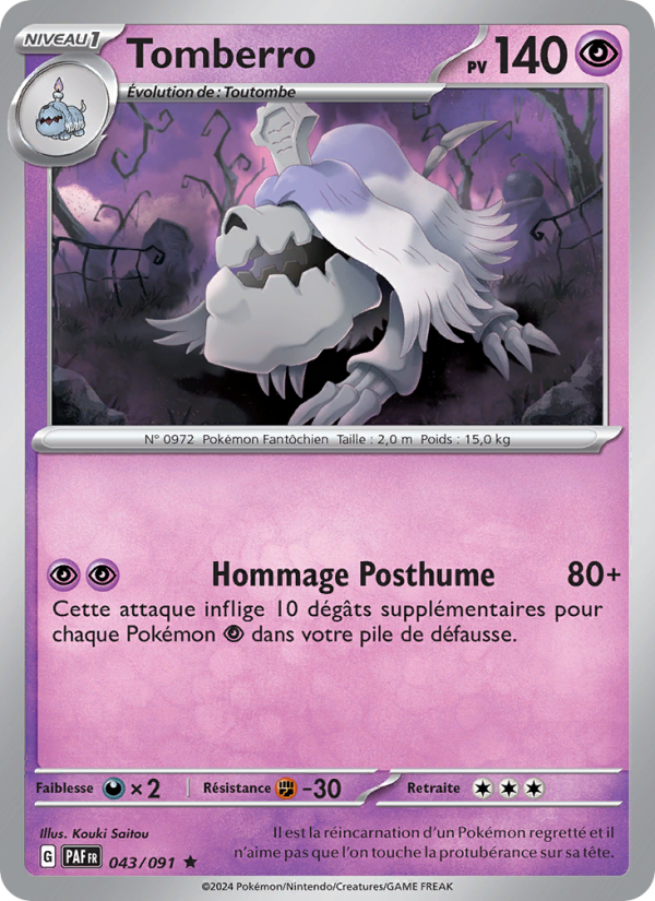Tomberro 043 — Paldeas Schicksale (French Pokémon TCG card)