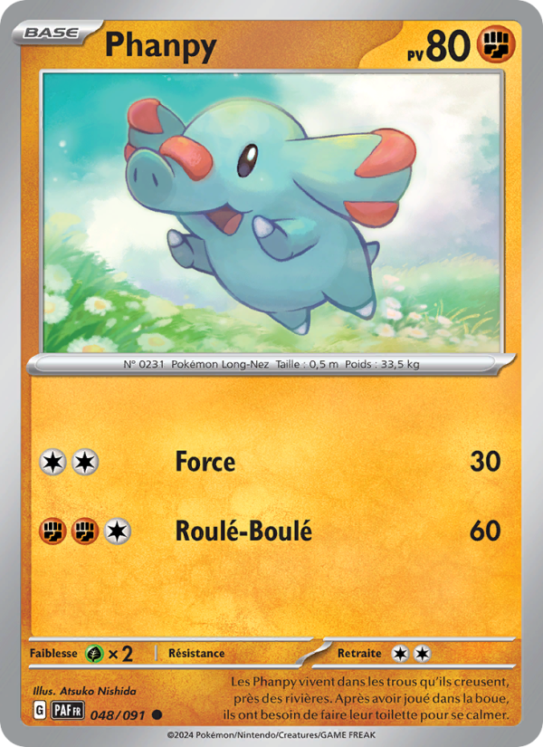 Phanpy 048 — Paldeas Schicksale (French Pokémon TCG card)