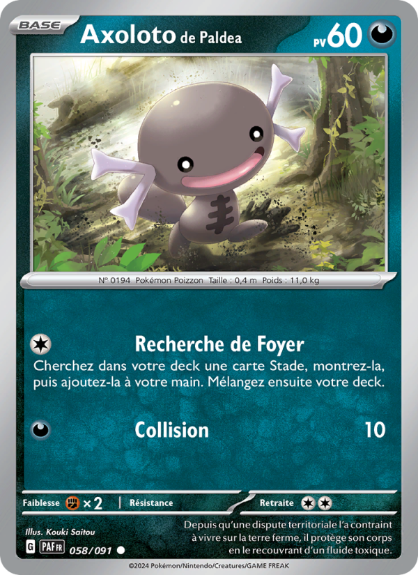 Axoloto de Paldea 058 — Paldeas Schicksale (French Pokémon TCG card)