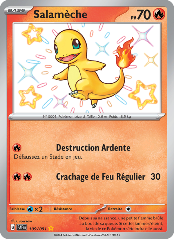 Salamèche 109 — Paldeas Schicksale (French Pokémon TCG card)