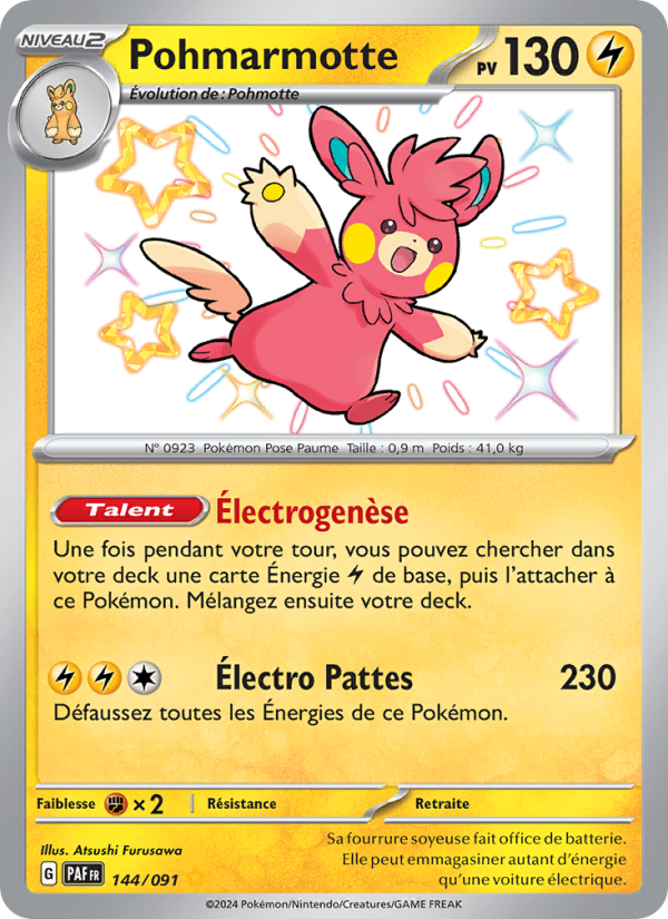 Pohmarmotte 144 — Paldeas Schicksale (French Pokémon TCG card)