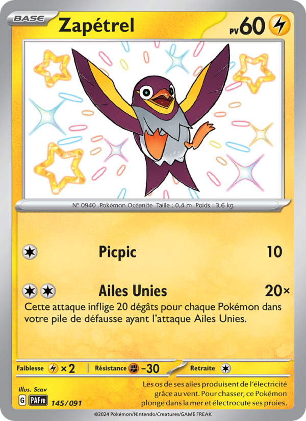 Zapétrel 145 — Paldeas Schicksale (French Pokémon TCG card)