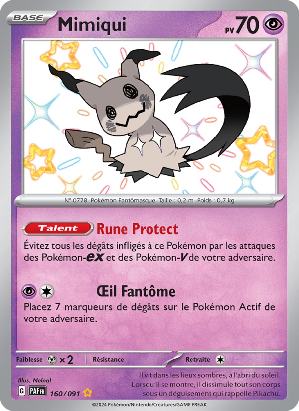Mimiqui 160 — Paldeas Schicksale (French Pokémon TCG card)