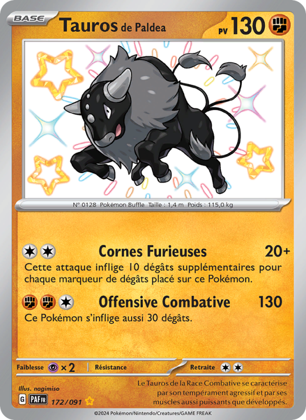 Tauros de Paldea 172 — Paldeas Schicksale (French Pokémon TCG card)