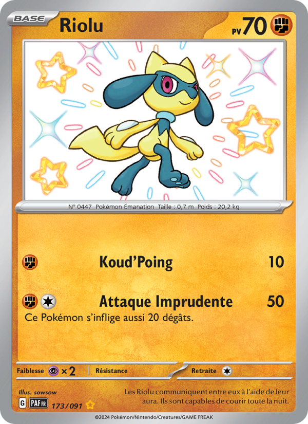 Riolu 173 — Paldeas Schicksale (French Pokémon TCG card)