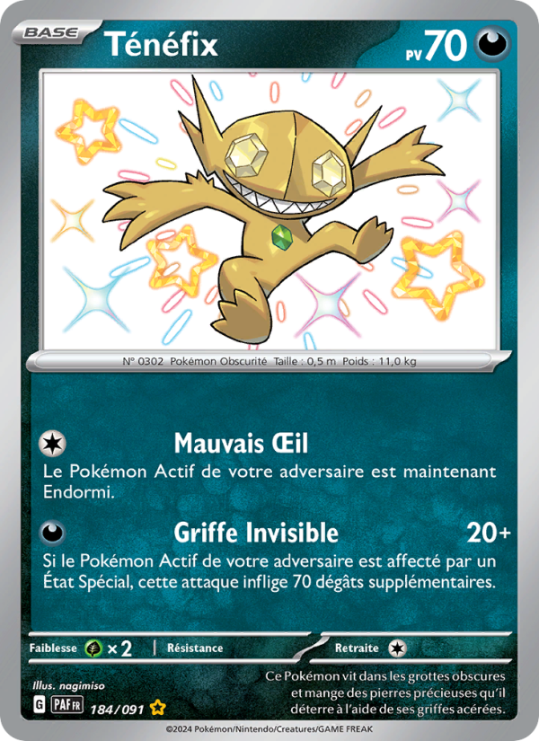 Ténéfix 184 — Paldeas Schicksale (French Pokémon TCG card)