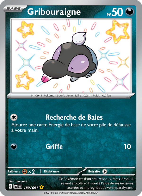 Gribouraigne 189 — Paldeas Schicksale (French Pokémon TCG card)