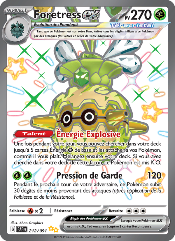Foretress-ex 212 — Paldeas Schicksale (French Pokémon TCG card)