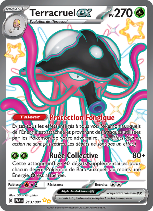 Terracruel-ex 213 — Paldeas Schicksale (French Pokémon TCG card)