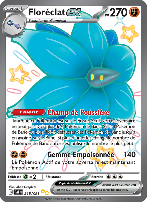 Floréclat-ex 218 — Paldeas Schicksale (French Pokémon TCG card)
