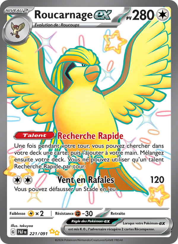 Roucarnage-ex 221 — Paldeas Schicksale (French Pokémon TCG card)