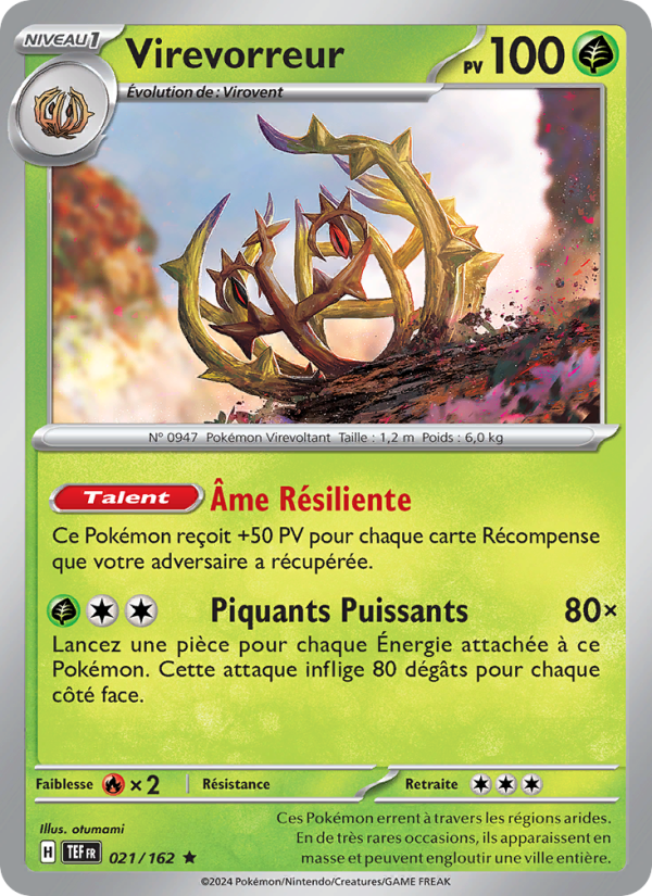 Virevorreur 021 — Temporal Forces (French Pokémon TCG card)