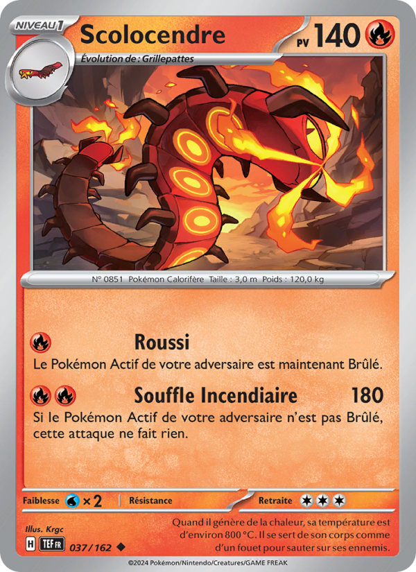 Scolocendre 037 — Temporal Forces (French Pokémon TCG card)