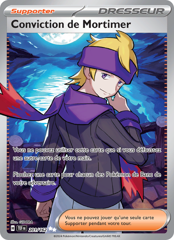 Conviction de Mortimer 201 — Temporal Forces (French Pokémon TCG card)