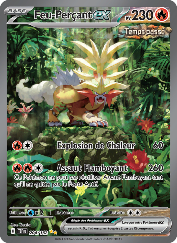Feu-Perçant-ex 204 — Temporal Forces (French Pokémon TCG card)