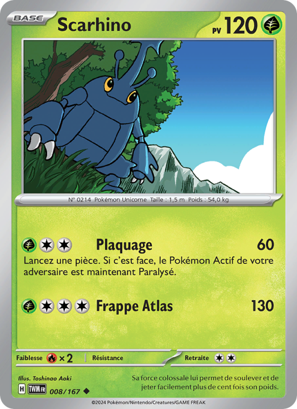 Scarhino 008 — Twilight Masquerade (French Pokémon TCG card)