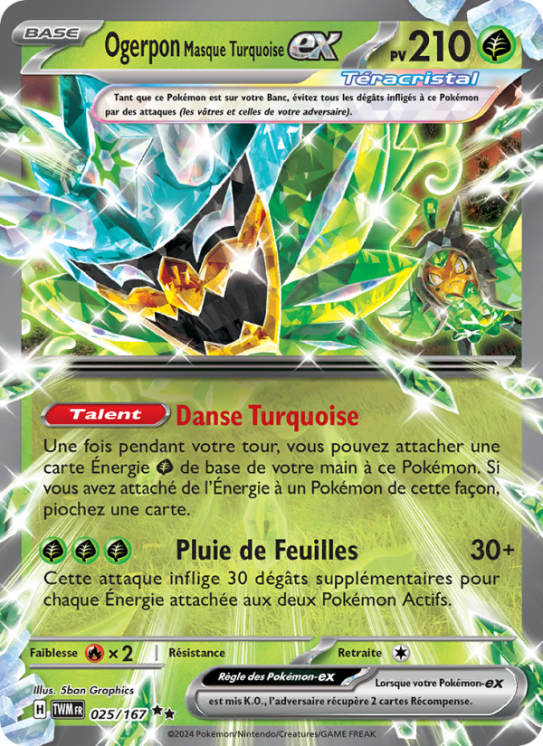 Ogerpon Masque Turquoise-ex 025 — Twilight Masquerade (French Pokémon TCG card)