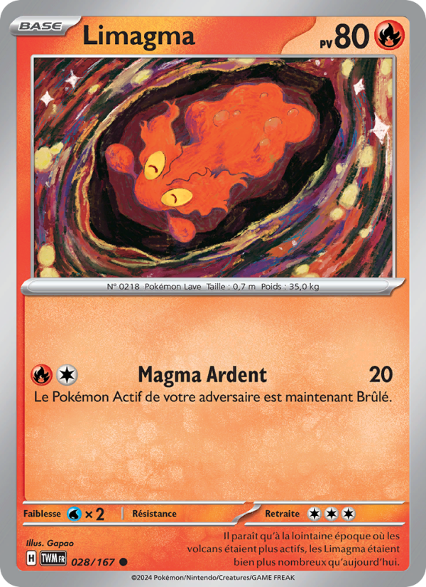 Limagma 028 — Twilight Masquerade (French Pokémon TCG card)