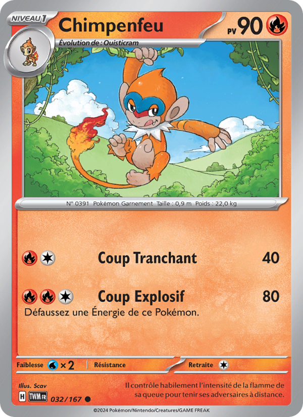 Chimpenfeu 032 — Twilight Masquerade (French Pokémon TCG card)