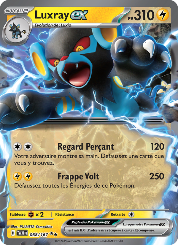 Luxray-ex 068 — Twilight Masquerade (French Pokémon TCG card)