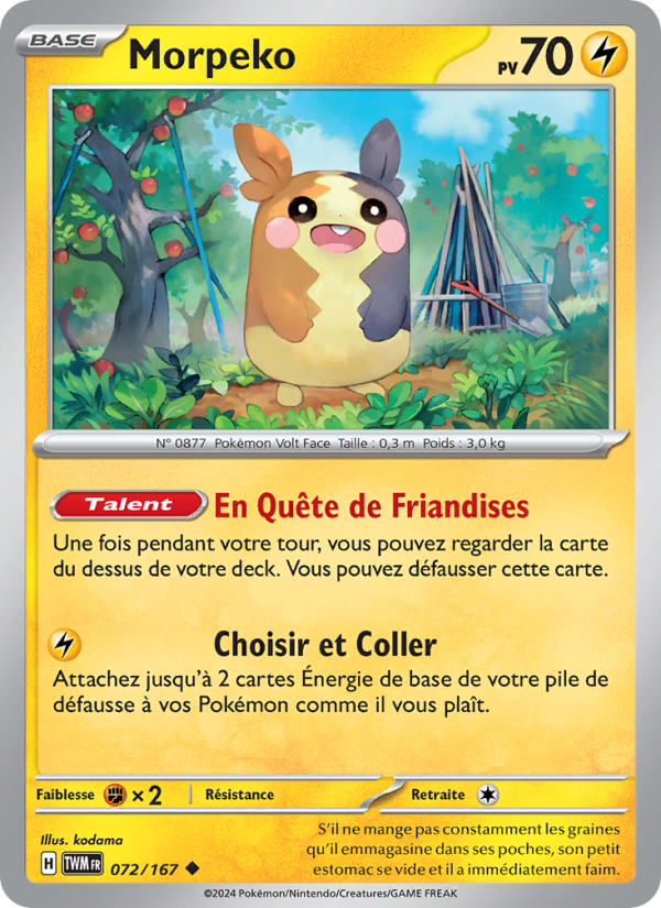 Morpeko 072 — Twilight Masquerade (French Pokémon TCG card)