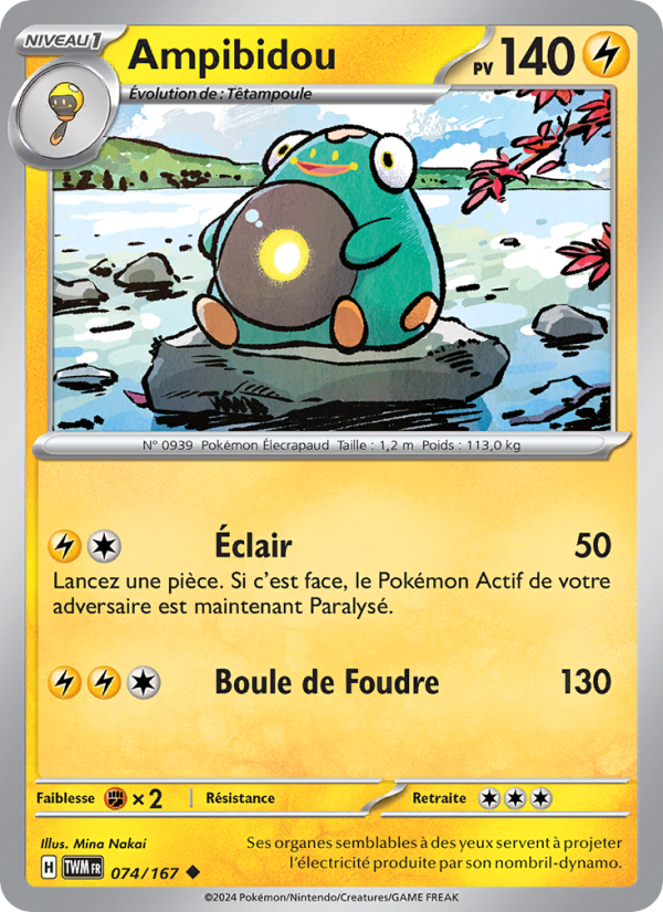 Ampibidou 074 — Twilight Masquerade (French Pokémon TCG card)