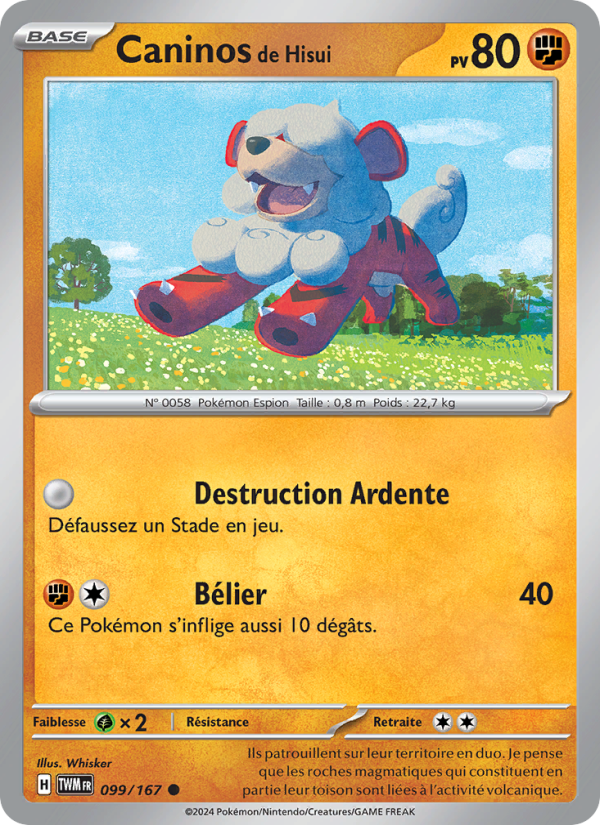 Caninos de Hisui 099 — Twilight Masquerade (French Pokémon TCG card)