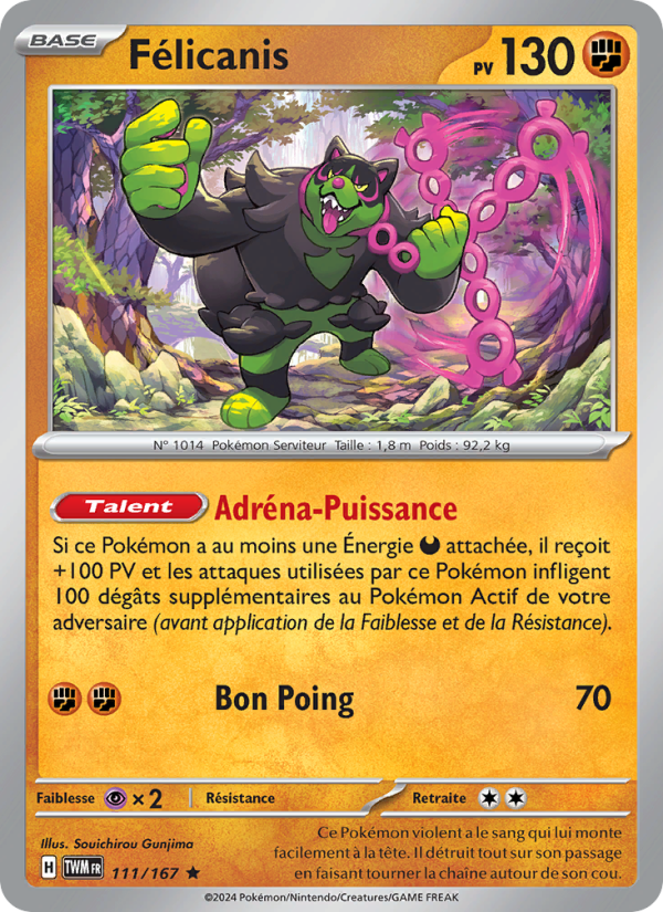 Félicanis 111 — Twilight Masquerade (French Pokémon TCG card)