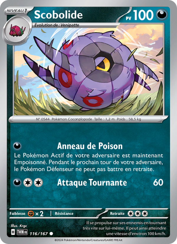 Scobolide 116 — Twilight Masquerade (French Pokémon TCG card)