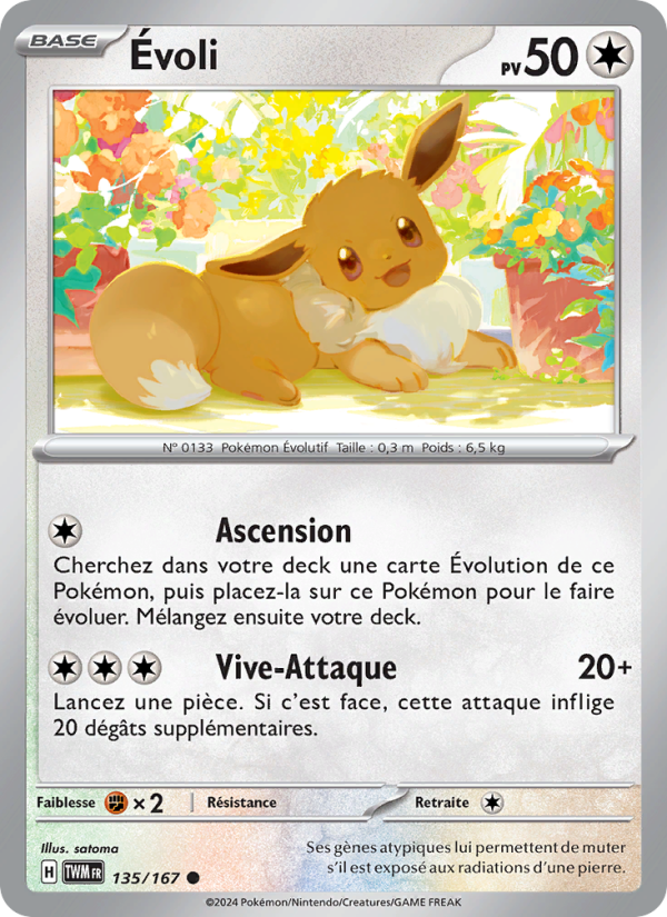 Évoli 135 — Twilight Masquerade (French Pokémon TCG card)